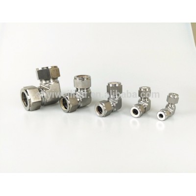 Stainless Steel Double Ferrules Compression Union Elbow Tube Fittings swagelok type