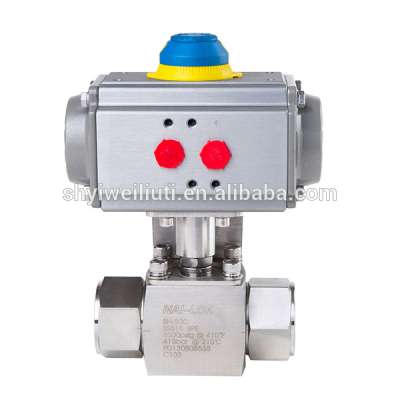 High Pressure Stainless Steel Pneumatic Ball Valve With Spring Actuator