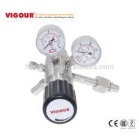 Two stage special gas high pressure regulator with gauge