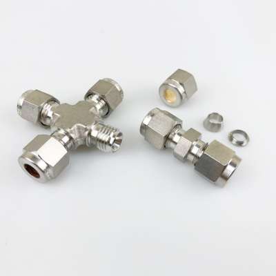 Cross tee coupling fitting stainless steel